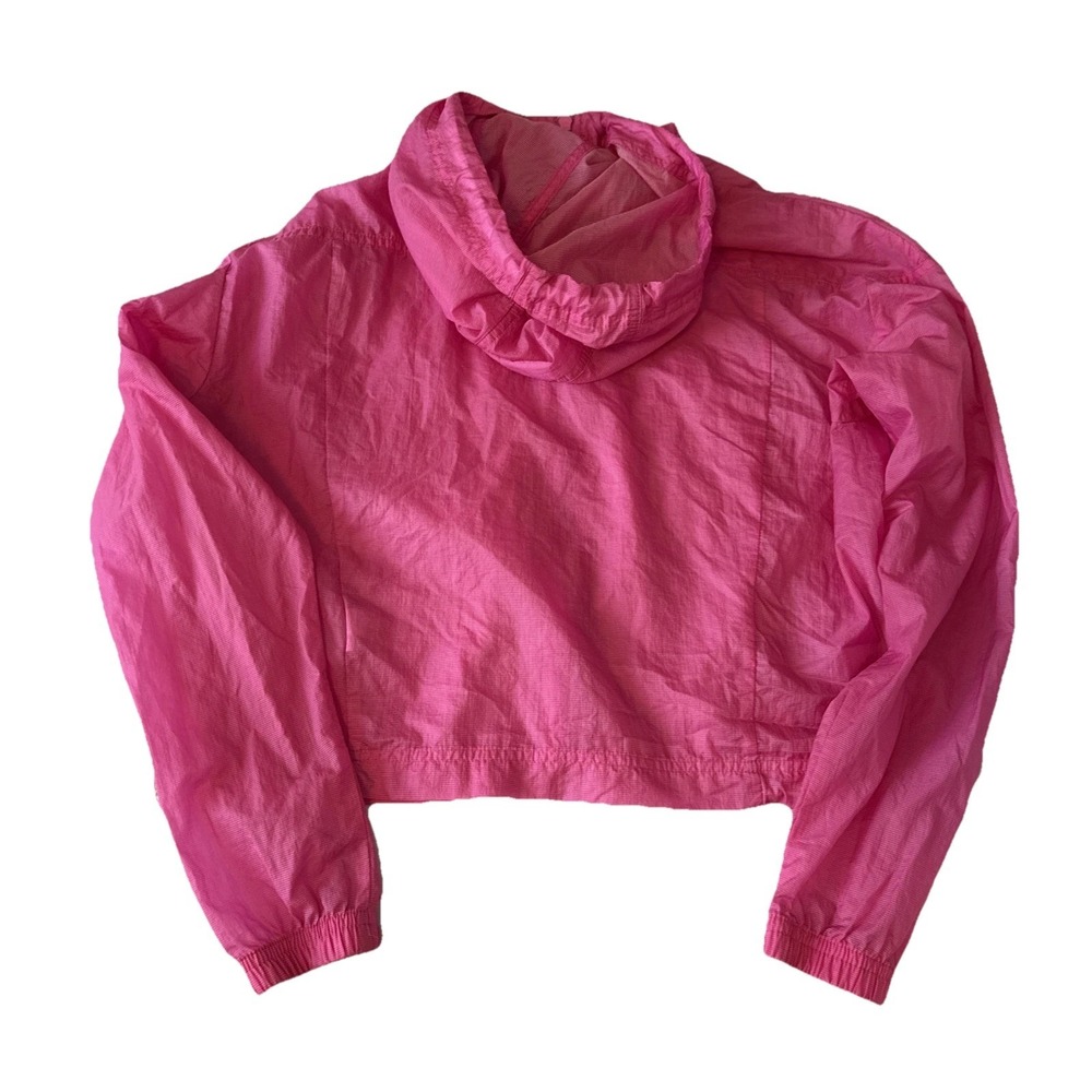Nike Hot Pink Nylon Blend Hoodie Windrunner Jacket Women's S Running Athletic - Picture 12 of 13
